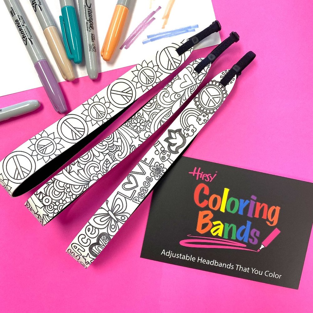 Hipsy Kids 3-Pack Coloring Bands Headbands Craft Project for Girls Boys & Adults